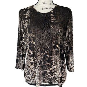 ‎TanJay brown & black blouse large petite